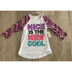 (NWT) Bobbie  Brooks Girl’s Size 6/6X Pink & White Jersey Raglan Top